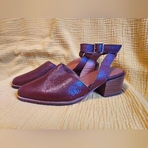 Portland Leather Patina Ankle Wrap Heel Size 7 Cognac